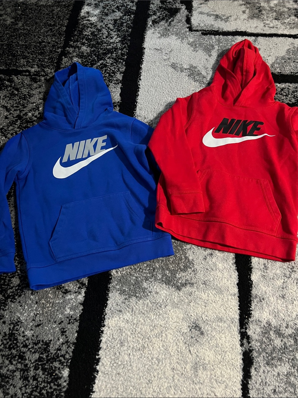 Nike Kids Hoodies - Bright Blue and Vibrant Red Pullover Set